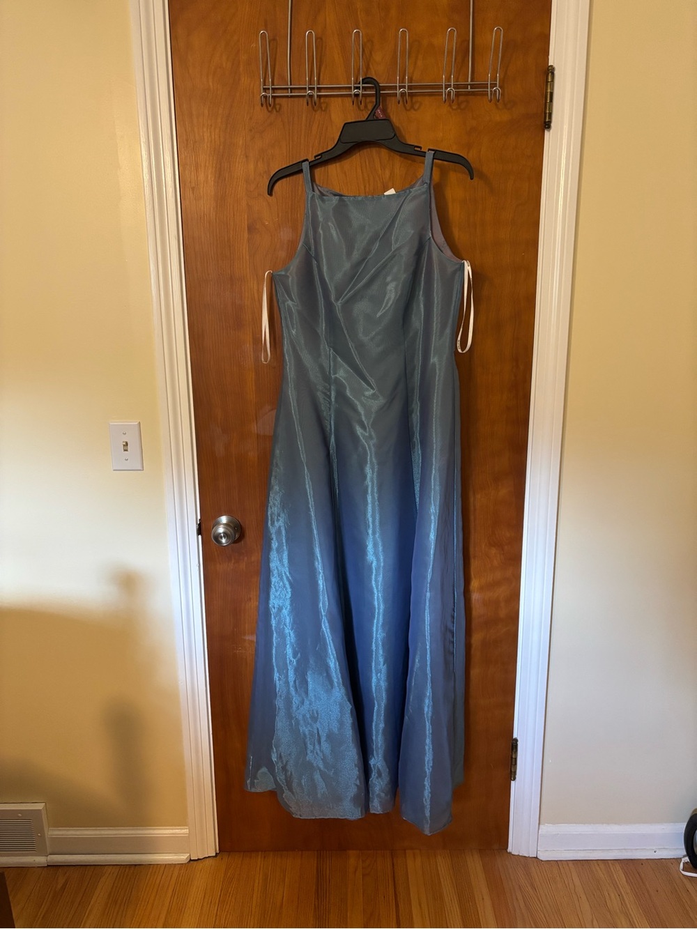 Elegant Slate Blue Chiffon Prom Dress